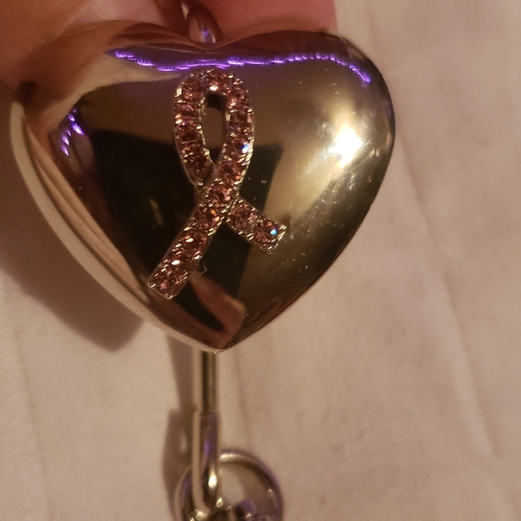 VINTAGE Breast Cancer Purse Holder Pink Rhinestone - Picture 6 of 9